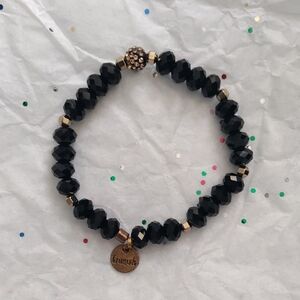 Elegant Black and Gold Beaded Bracelet